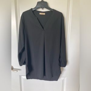 Chiffon 3/4 sleeve blouse black